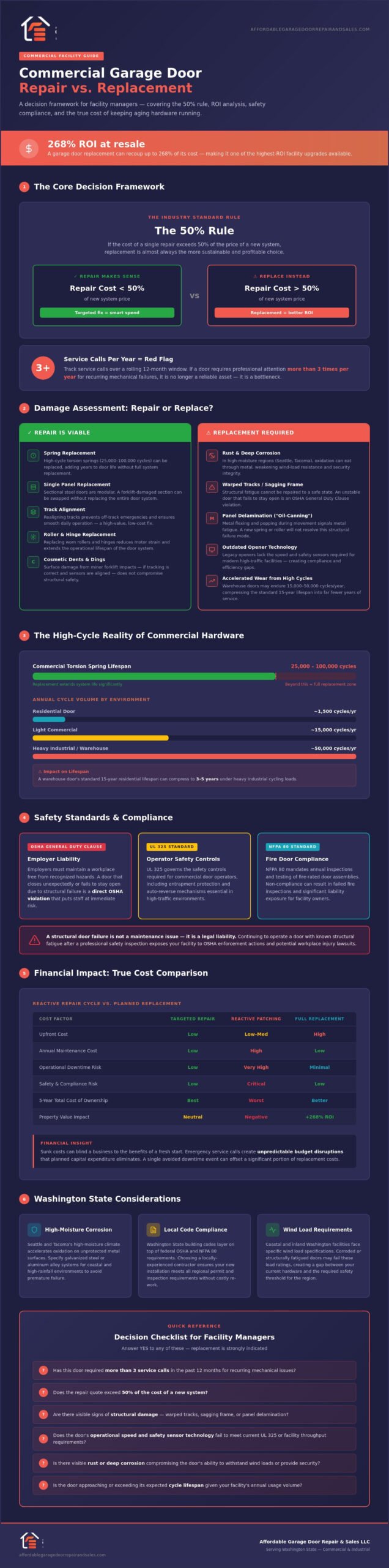 Commercial Garage Door Repair vs. Replacement: A 2026 Business Guide