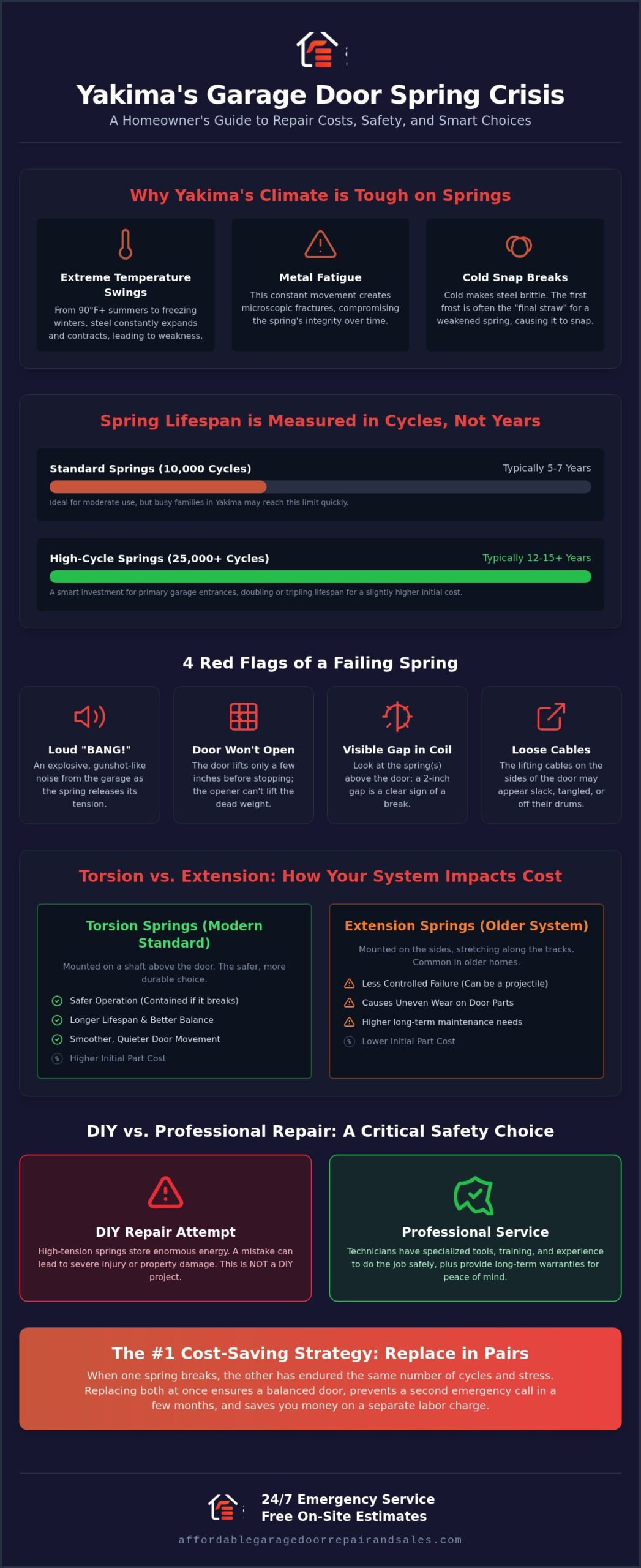 Garage Door Spring Replacement Cost in Yakima: 2026 Homeowner’s Price Guide